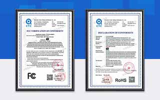 成人导航
荣获FCC、RoHS认证证书